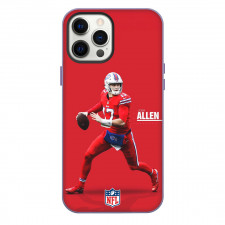 NFL Josh Allen Phone Case For iPhone Samsung Galaxy Pixel OnePlus Vivo Xiaomi Asus Sony Motorola Nokia - Josh Allen Buffalo Bills Running On Red Background