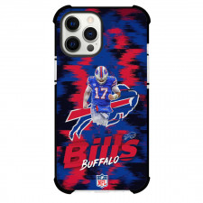 NFL Josh Allen Phone Case For iPhone Samsung Galaxy Pixel OnePlus Vivo Xiaomi Asus Sony Motorola Nokia - Josh Allen 17 Buffalo Bills Running On Team Logo Background