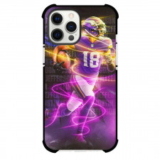 NFL Justin Jefferson Phone Case For iPhone Samsung Galaxy Pixel OnePlus Vivo Xiaomi Asus Sony Motorola Nokia - Justin Jefferson 18 Minnesota Vikings Running Neon Light Effect Poster
