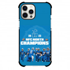 NFL Detroit Lions Phone Case For iPhone Samsung Galaxy Pixel OnePlus Vivo Xiaomi Asus Sony Motorola Nokia - Lions Players On Blue Background With Text 23 NFC North Champions