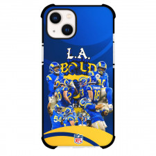 NFL Los Angeles Rams Phone Case For iPhone Samsung Galaxy Pixel OnePlus Vivo Xiaomi Asus Sony Motorola Nokia - Los Angeles Rams Team Poster In Blue Background