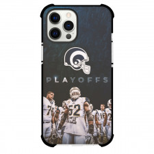NFL Los Angeles Rams Phone Case For iPhone Samsung Galaxy Pixel OnePlus Vivo Xiaomi Asus Sony Motorola Nokia - Rams Players In White Uniform With Logo And Text Playoffs