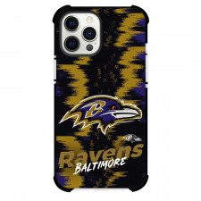 NFL Baltimore Ravens Phone Case For iPhone Samsung Galaxy Pixel OnePlus Vivo Xiaomi Asus Sony Motorola Nokia - Ravens Logo On Glitch Background
