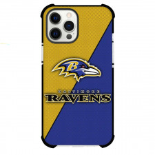 NFL Baltimore Ravens Phone Case For iPhone Samsung Galaxy Pixel OnePlus Vivo Xiaomi Asus Sony Motorola Nokia - Ravens Logo On Yellow And Blue Dot Background
