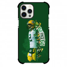 NFL Aaron Rodgers Phone Case For iPhone Samsung Galaxy Pixel OnePlus Vivo Xiaomi Asus Sony Motorola Nokia - Aaron Rodgers Side Portrait Go Pack Go Green Background