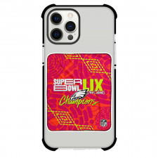 NFL Super Bowl 2025 Phone Case For iPhone Samsung Galaxy Pixel OnePlus Vivo Xiaomi Asus Sony Motorola Nokia - Super Bowl 2025 Philadelphia Eagles Poster On Red Yellow Pattern Background