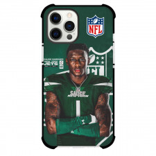 NFL Sauce Gardner Phone Case For iPhone Samsung Galaxy Pixel OnePlus Vivo Xiaomi Asus Sony Motorola Nokia - Sauce Gardner 12 New York Jets Portrait On Green Background