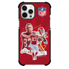 NFL Travis Kelce Phone Case For iPhone Samsung Galaxy Pixel OnePlus Vivo Xiaomi Asus Sony Motorola Nokia - Travis Kelce 87 Kansas City Chiefs Celebration Poster Red Background
