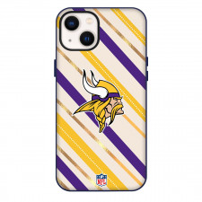 NFL Minnesota Vikings Phone Case For iPhone Samsung Galaxy Pixel OnePlus Vivo Xiaomi Asus Sony Motorola Nokia - Minnesota Vikings Logo On Purple Yellow Stripe Background