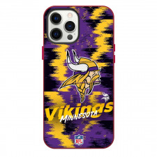 NFL Minnesota Vikings Phone Case For iPhone Samsung Galaxy Pixel OnePlus Vivo Xiaomi Asus Sony Motorola Nokia - Minnesota Vikings Logo On Yellow And Purple Grunge Brush Stroke Abstract Background