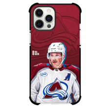 NHL Cale Makar Phone Case For iPhone Samsung Galaxy Pixel OnePlus Vivo Xiaomi Asus Sony Motorola Nokia - Cale Makar Colorado Avalanche Jersey Portrait On Red Logo Background