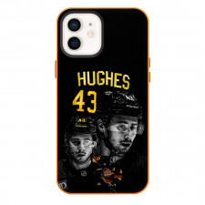 NHL Quinn Hughes Phone Case For iPhone Samsung Galaxy Pixel OnePlus Vivo Xiaomi Asus Sony Motorola Nokia - Quinn Hughes 43 Vancouver Canucks Black And White Multi Portrait With Yellow Text Poster