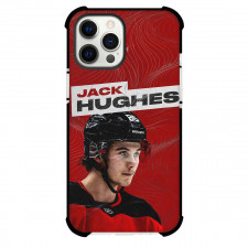 NHL Jack Hughes Phone Case For iPhone Samsung Galaxy Pixel OnePlus Vivo Xiaomi Asus Sony Motorola Nokia - Jack Hughes New Jersey Devils Red Abstract Portrait Poster