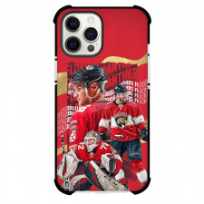 NHL Florida Panthers Phone Case For iPhone Samsung Galaxy Pixel OnePlus Vivo Xiaomi Asus Sony Motorola Nokia - Florida Panthers 3 Players with Red and Yellow Stipes Background