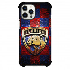NHL Florida Panthers Phone Case For iPhone Samsung Galaxy Pixel OnePlus Vivo Xiaomi Asus Sony Motorola Nokia - Florida Panthers Golden Logo with Red Blue Mirror Background