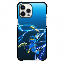 Ninjago Jay Phone Case For iPhone Samsung Galaxy Pixel OnePlus Vivo Xiaomi Asus Sony Motorola Nokia - Jay Fighting Pose Illustration Blue Background