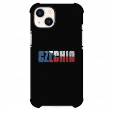 Czechia Phone Case For iPhone Samsung Galaxy Pixel OnePlus Vivo Xiaomi Asus Sony Motorola Nokia - Czechia Flag Overlay Text Logo On Black Background