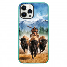 Native American Phone Case For iPhone Samsung Galaxy Pixel OnePlus Vivo Xiaomi Asus Sony Motorola Nokia - Native American Warrior Buffalo Running Poster