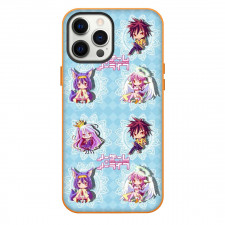 No Game No Life Phone Case For iPhone Samsung Galaxy Pixel OnePlus Vivo Xiaomi Asus Sony Motorola Nokia - No Game No Life Characters Chibi Art On SkyBlue Background