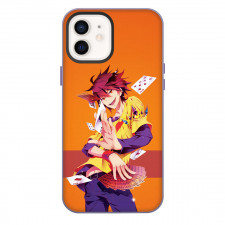 No Game No Life Sora Phone Case For iPhone Samsung Galaxy Pixel OnePlus Vivo Xiaomi Asus Sony Motorola Nokia - Sora Showing Card Trick On Orange Background