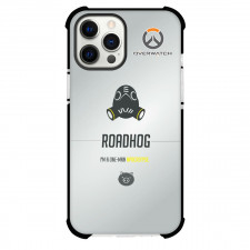 Overwatch Roadhog Phone Case For iPhone Samsung Galaxy Pixel OnePlus Vivo Xiaomi Asus Sony Motorola Nokia - Roadhog Symbol Minimalist On Silver Background