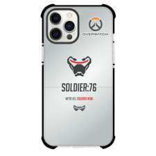 Overwatch Soldier 76 Phone Case For iPhone Samsung Galaxy Pixel OnePlus Vivo Xiaomi Asus Sony Motorola Nokia - Soldier 76 Symbol Minimalist On Silver Background