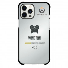 Overwatch Winston Phone Case For iPhone Samsung Galaxy Pixel OnePlus Vivo Xiaomi Asus Sony Motorola Nokia - Winston Symbol Minimalist On Silver Background