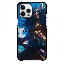 One Piece Kaido Phone Case For iPhone and Samsung Galaxy Devices - Kaido Smilling Blue Background