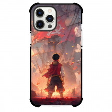One Piece Straw Hat Luffy Phone Case For iPhone Samsung Galaxy Pixel OnePlus Vivo Xiaomi Asus Sony Motorola Nokia - Straw Hat Luffy Standing In Front Pirates Ship