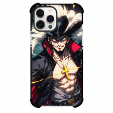 One Piece Mihawk Phone Case For iPhone and Samsung Galaxy Devices - Mihawk Portrait Blue Background
