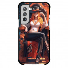 One Piece Nami Phone Case For iPhone and Samsung Galaxy Devices - Nami Sitting Illustration