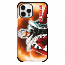 One Punch Man Blast Phone Case For iPhone and Samsung Galaxy Devices - Blast Portrait On the Fire Background