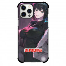 One Punch Man Fubuki Phone Case For iPhone and Samsung Galaxy Devices - Fubuki Portrait On Pink Light Background