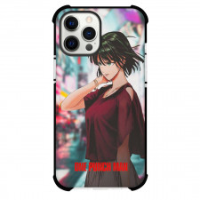 One Punch Man Fubuki Phone Case For iPhone and Samsung Galaxy Devices - Fubuki Side Portrait On Hazy City Background