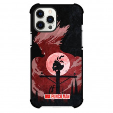 One Punch Man Garou Phone Case For iPhone and Samsung Galaxy Devices - Garou Silhouette On Red Black Background