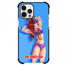 One Punch Man Mizuki Phone Case For iPhone and Samsung Galaxy Devices - Mizuki Portrait On The Blue Background