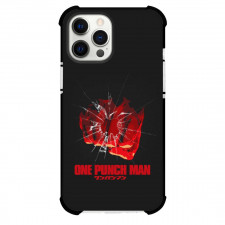One Punch Man Phone Case For iPhone and Samsung Galaxy Devices - One Punch Man Punch The Srceen On Black Background