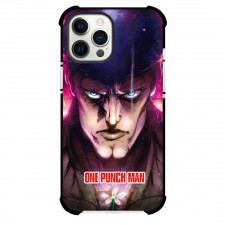 One Punch Man PuriPuri Phone Case For iPhone and Samsung Galaxy Devices - PuriPuri Portrait Glare On Red Light Background
