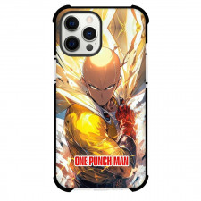 One Punch Man Saitama Phone Case For iPhone and Samsung Galaxy Devices - Saitama Portrait Make A Fist On Light Background