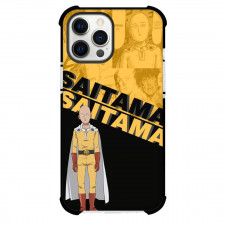 One Punch Man Saitama Phone Case For iPhone and Samsung Galaxy Devices - Saitama Portrait On Comic Black Background