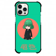 One Punch Man Tatsumaki Phone Case For iPhone and Samsung Galaxy Devices - Tatsumaki Cartoon Art On Green Background
