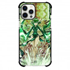 One Punch Man Tatsumaki Phone Case For iPhone and Samsung Galaxy Devices - Tatsumaki Portrait On Green Light Background