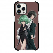 One Punch Man Tatsumaki Fubuki Phone Case For iPhone and Samsung Galaxy Devices - Tatsumaki Fubuki Portrait On Brown Background