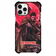 One Punch Man Zombieman Phone Case For iPhone and Samsung Galaxy Devices - Zombieman Portrait On Red Moon Background