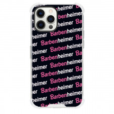 Oppenheimer X Barbie Barbenheimer Meme Phone Case For iPhone Samsung Galaxy Pixel OnePlus Vivo Xiaomi Asus Sony Motorola Nokia - Barbenheimer Meme Monogram Wordmark In Black Background