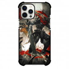 Overlord Ainz Ooal Gown Phone Case For iPhone Samsung Galaxy Pixel OnePlus Vivo Xiaomi Asus Sony Motorola Nokia - Ainz Ooal Gown Standing Holding Weapon Red Gray Illustration