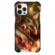 Overlord Demiurge Phone Case For iPhone Samsung Galaxy Pixel OnePlus Vivo Xiaomi Asus Sony Motorola Nokia - Demiurge Dragon Hands Orange Flares Background
