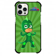 PJ Masks Power Heroes Gekko Phone Case For iPhone And Samsung Galaxy - Gekko Standing On Green Ray Background