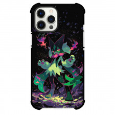 Pokemon Meowscarada Phone Case For iPhone Samsung Galaxy Pixel OnePlus Vivo Xiaomi Asus Sony Motorola Nokia - Pokemon Meowscarada Standing Anime Art On Black Background