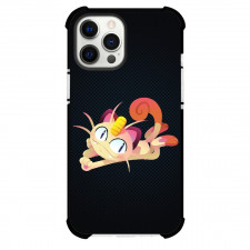 Pokemon Meowth Phone Case For iPhone Samsung Galaxy Pixel OnePlus Vivo Xiaomi Asus Sony Motorola Nokia - Meowth Laying Black Background